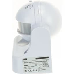 Детектор движения ДД 009 1100Вт угол. обз. 180град. IP44 бел. IEK LDD10-009-1100-001