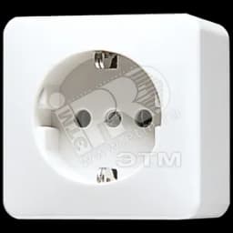 Розетка штепсельная SCHUKO накладная 16A 250V белая