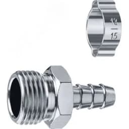 Переходник штуцер "елочка" 10 мм - 1/2"M, с обжимным хомутом Профессионал ЗУБР