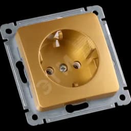 MASTER Розетка одноместная с заземляющим контактом, скрытой установки, в рамку, золото