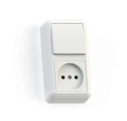 Блок комбинированный ОП БКВР-427 Оптима (1-кл. выкл. + розетка) бел. Кунцево 8060