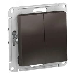 Выключатель двухклавишный ATLASDESIGN схема 5 10АХ механизм мокко Systeme Electric