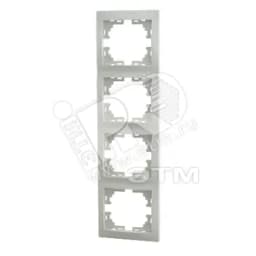 MIRA Рамка 4 поста вертикальная без вставок бежевая Lezard