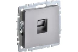 Розетка компьютерная СП RJ45 кат.6 BRITE РК11-БрС механизм сталь IEK BR-K10-2-K46