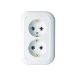 Розетка 2-м СП Валентина РС16-830 16А IP20 с заземл. бел. Кунцево 5447