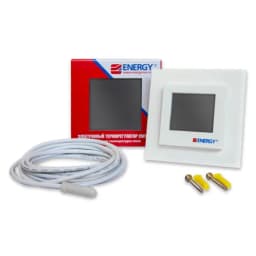 Терморегулятор Energy TK08 New Design, для теплого пола, сенсорный, программируемый, белый