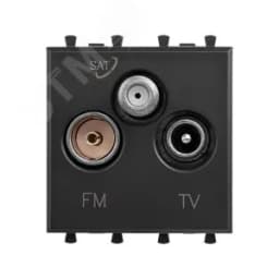 Avanti Розетка TV-FM-SAT модульная, , Черный матовый, 2 модуля