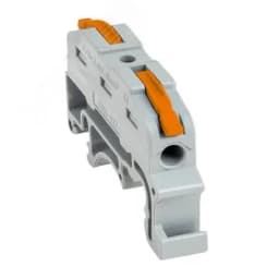 Строительно-монтажная клемма СМК 222-421 на DIN-рейку проходная 1 полюс 0,08-4мм2 (25шт.) PROxima EKF