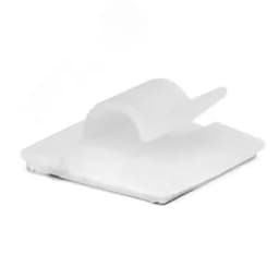 Клипса самоклеящаяся для кругл.кабеля диаметром 5мм, белая 18,5x18,5