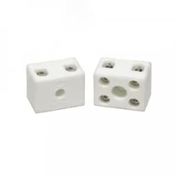Клемма керамическая латунь 6 мм 2 пары контактов с крепежным отверстием Промрукав