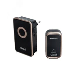 Звонок электронный, 220В радиус действия 150 м, черный с золотистым  UDB-094W-R1T1-38S-BL/GL