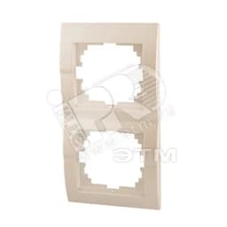 DERIY Рамка 2-ая вертикальная жемчужно-белая металлик