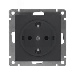Розетка одноместная UNIVersal серия Афина с/з, с/у, 16А, 220В, графит (еврослот), механизм Универсал