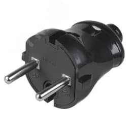 Вилка штепсельная черная 6А