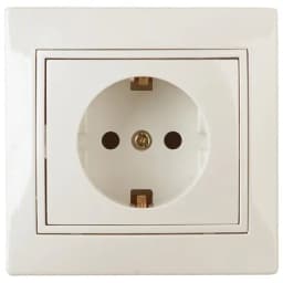 Розетка однофазная скрытого монтажа, в рамку с заземлением без шторок слоновая кость 16А 250В IP20 1-202-02 Intro Plano Б0053876 ЭРА