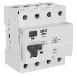 ARMAT Выключатель дифференциального тока R10N 4P 25А 100мА тип B IEK