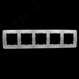 Рамка пятиместная, скрытой установки, цвет серебро