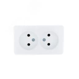VIOLA Розетка двойная б/з закрытый корпус керамика белый (12шт/144шт)