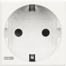 Axolute Розетка силовая 2К+З 10/16А 250В с боковыми заземляющими контактами Schuko белая немецкий стандарт