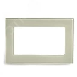 Рамка двухместная без перемычки, стекло, Катрин, дымчатый Stekker