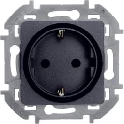 Розетка 2К+З со шторками немецкий стандарт 16 А 250 В~ INSPIRIA антрацит LEGRAND