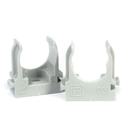 Крепеж-клипса для труб для прямого монтажа серая в гофроящике d20 мм (1200шт/кор) Промрукав