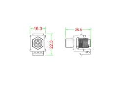 Вставка формата Keystone Jack Hyperline KJ1-RCA/RD-FHG-WH
