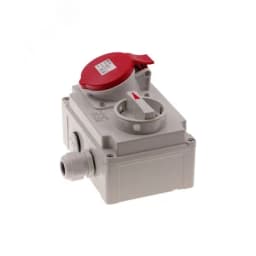 Розетка настенная с выключателем и механической блокировкой компакт 16A/400V/3P+N+E/IP44