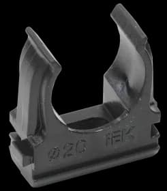 Клипса-зажим для труб D20 черная (100 шт)