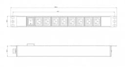 Блок розеток для 19" шкафов Hyperline SHE19-8IEC-S-CB