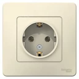 BLANCA скрытой установки розетка с заземлением без шторок, 16А, 250В, молочный Systeme Electric