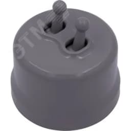 Выключатель Лизетта 1-кл. перекрестный, пластик, цвет Титан (тумблерный)