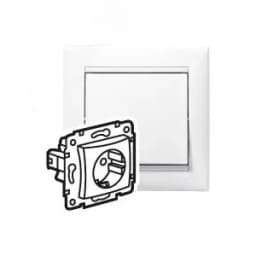 VALENA Розетка с заземлением со шторками в рамку белая 694269 LEGRAND