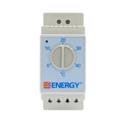 Терморегулятор Energy TK05 с датчиком температуры для теплого пола, электромеханический, на DIN-рейку, серый
