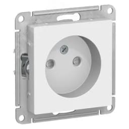 Розетка ATLASDESIGN без заземления со шторками 16А механизм белый