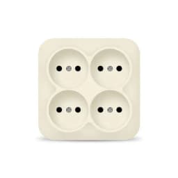 Розетка 4-м ОП 10А IP20 квадрат. без заземл. сл. кость IONICH 1453