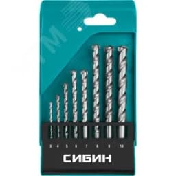 Набор сверл по бетону, 8 шт: d 3-4-5-6-7-8-9-10 мм