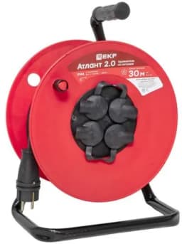 Удлинитель на катушке 4х30м с заземл. 16А IP44 Атлант 2.0 3.5кВт КГ 3х1.5 PROxima EKF UKA02-16-315R-4-30-IP44