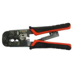 Кримпер STEKKER CTLS007 для обжима RJ разъемов RJ45 8P8C RJ12 6P6C и RJ11 6P4C и 6P2C черный красный 49613