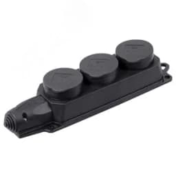 ОМЕГА Розетка каучук тройная с защитными крышками IP44