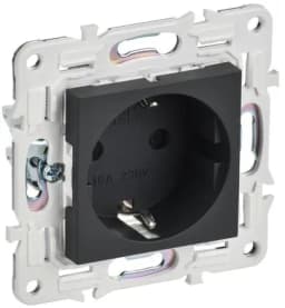 Розетка SKANDY 16А с заземл. защ. шторки безвинт. крепл. SK-R06G графит IEK SK-R14-16-1-K53