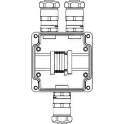 Взрывозащищенная клеммная коробка из полиэстера TBE-P-03 -(4xCBC.4 -1xTEO.4) - 2x6018ANP22CKM3SB(A) - 1x6018ANP22CKM3SB(C)1Ex e IIC Т5 Gb / Ex tb IIIC T95°C Db IP66
