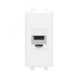 Avanti Компьютерная розетка RJ-45 без шторки модульная кат.5е экранированная Белое облако 1 модуль DKC
