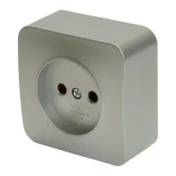 Розетка 1местная бз открытой установки STEKKER 250В 10А IP20 серия София серебро MST101103 49325