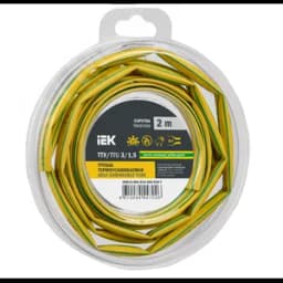Трубка термоусадочная ТТУ нг-LS 3/1,5 желто-зеленая (2м/упак) IEK