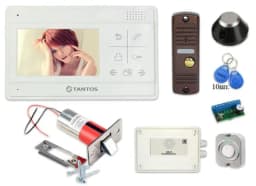 Комплект видеодомофона с уличным блоком, врезным электромеханическим замком и бесконтактными ключами Уралкам