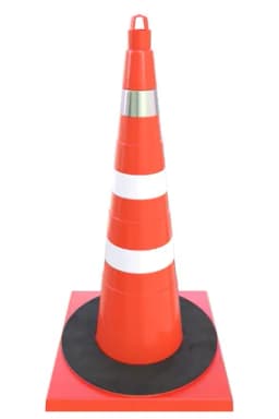 Конус дорожный - КС-3.6.0 - 750 мм мягкий комбинированный,1светоотражающая,2 белых полосы, утяжелитель, квадратное основание. (комплект 5 шт.)