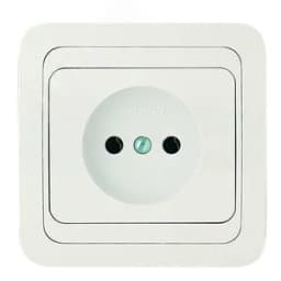 Mimoza Розетка без заземления белая