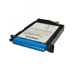 Кассета претерминированная 12ОВ 09/125 OS2. 1хMTP(12)f/6хLC-UPC Dupleх (с интегрированными шторками). 1/2 HU