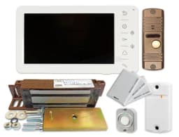 Комплект видеодомофона с электромагнитным замком и картами доступа Уралкам